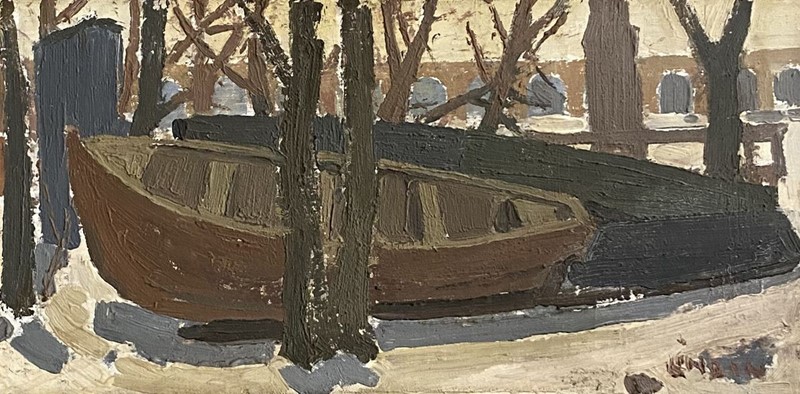 20th Century Painting 'Boats on a shore'-panter-hall-decorative-5-2-boats-on-a-shore-main-637859005342065560.jpeg