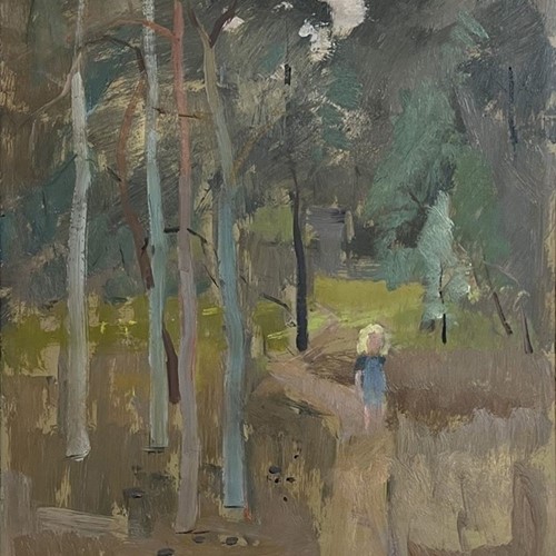 20Th Century Swedish School 'A Girl In A Forrest'
