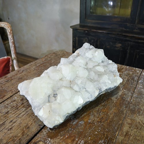 A Large Crystalline Cluster Geological Specimen - Calcite And Quartz Crystallise