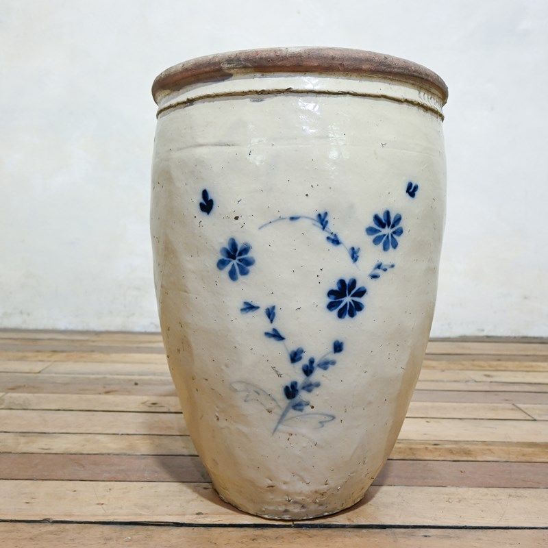 A Large Blue & White 19Th Century Ovoid Cizhou Wear Storage Jar - Planter -pappilon-dsc-1235-main-638082853303299637.jpg