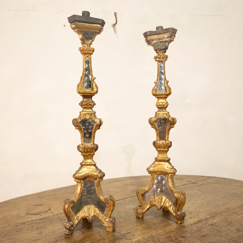 Pair - 18th Century Gilded & Mirrored Candlesticks-pappilon-dsc-1650-main-637772647380162122.jpg
