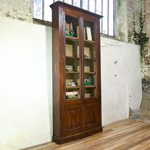 19Th Century Faux Bois Rosewood French Glazed Bookcase