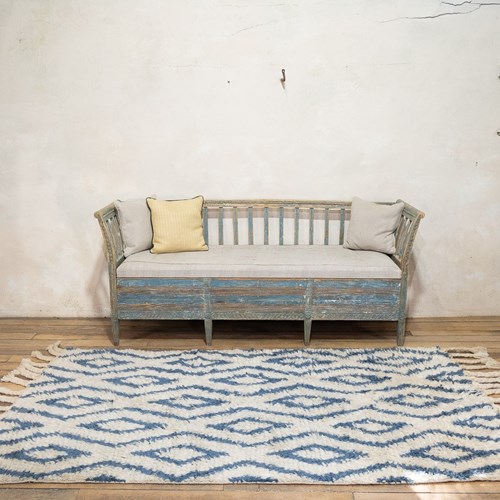 Mid 20Th Century Blue Moroccan Berber Rug - Carpet