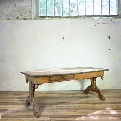 An 18Th Century Walnut French Farmhouse Dining Table 