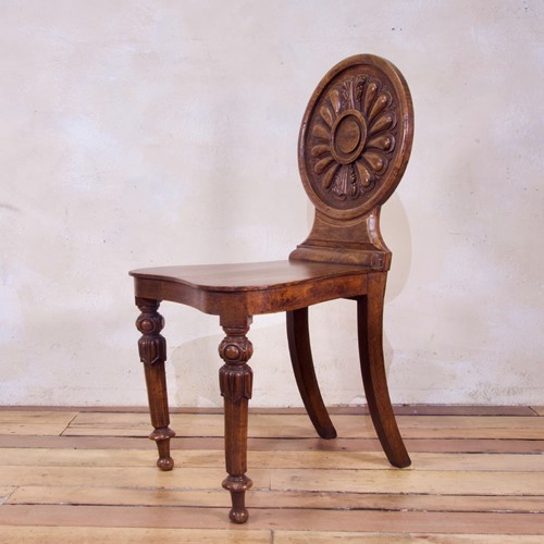 A 19Th Century William IV Burr Elm Hall Chair