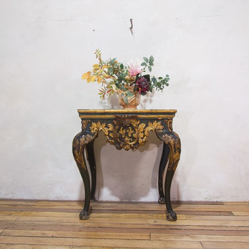 An 18Th Century Painted Italian Baroque Console Table 