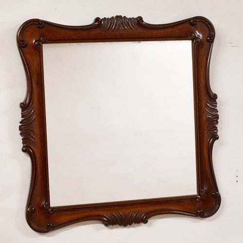 Early Victorian Mahogany & Carved Wall Mirror