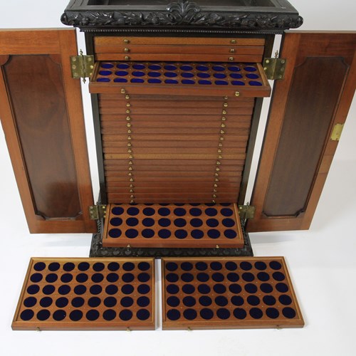 Fine Victorian Mahogany Fitted  Drawer Coin Collectors Chest