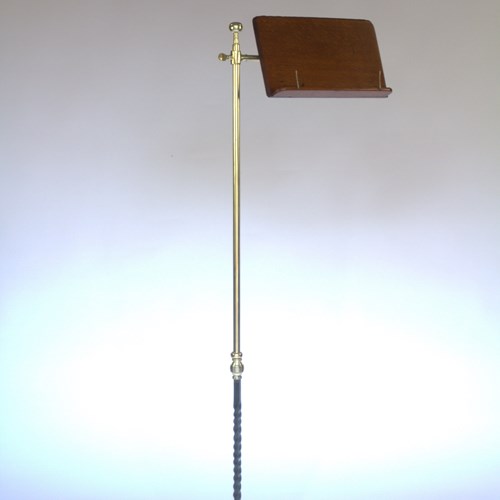 Victorian Brass / Iron & Oak Reading Stand