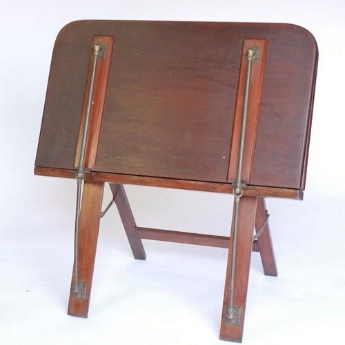 Victorian Mahogany & Brass Port Folio Stand