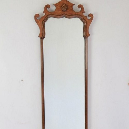 Walnut Queen Anne Style Wall Mirror Circa 1920S