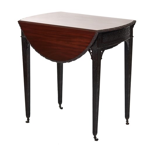Fine Chippendale Revival Carved Mahogany Pembroke Table