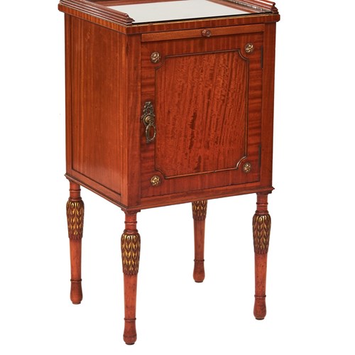 Fine Edwardian Satinwood Bedside Cupboard