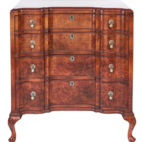 Georgian Revival Walnut 4 Drawer Chest Circa 1920S