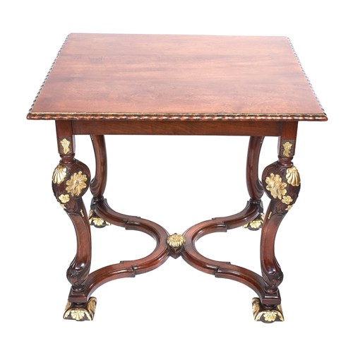 William & Mary Revival Walnut Centre Table With Parcel Gilt