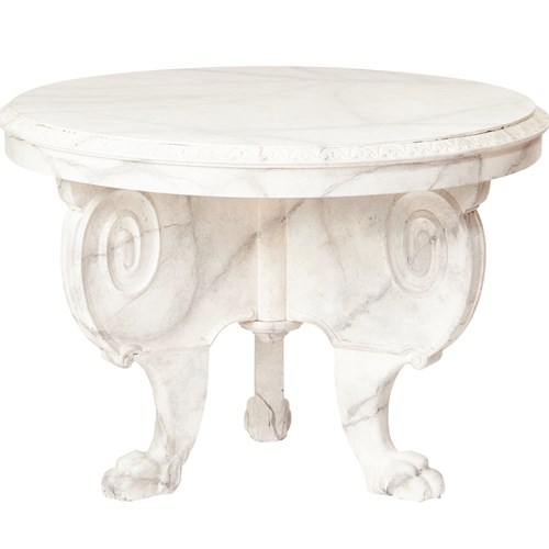 Faux Marble & Carved Centre Table Circa 1900