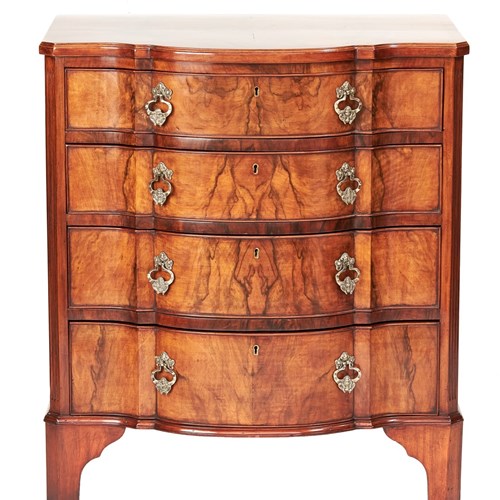 Walnut Serpentine Dutch 17Th Century Revival Chest
