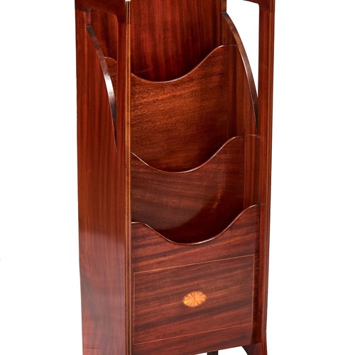 Edwardian Inlaid Mahogany Magazine Rack
