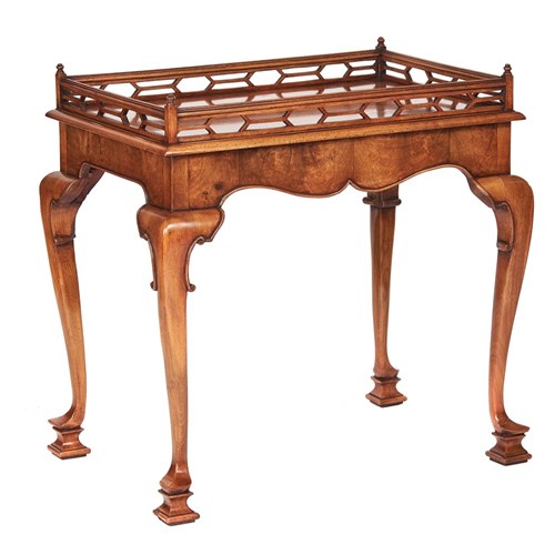 Georgian Revival Walnut Silver Table Circa 1920S