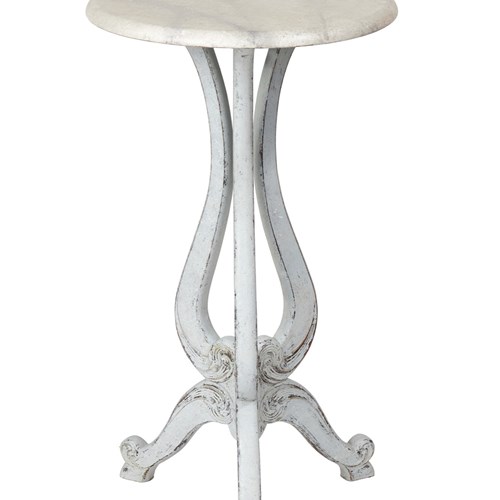 Victorian French Painted Lamp Table With Faux Marble