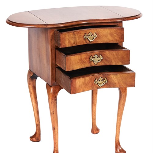 Walnut Georgian Style 3 Drawer Drop Leaf Chest  1930S