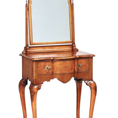 Fine Walnut Dressing Table Queen Anne Revival 