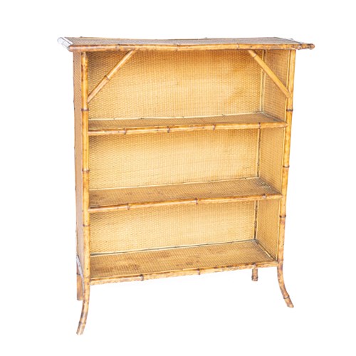 Late Victorian Bamboo Open Bookcase