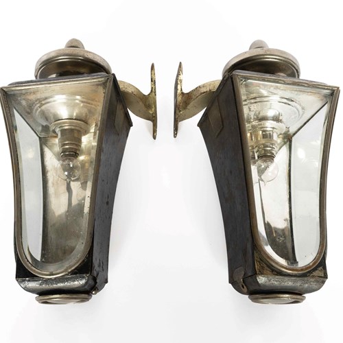 Pair Veteran Car Side Door Pillar Lamps C.1915