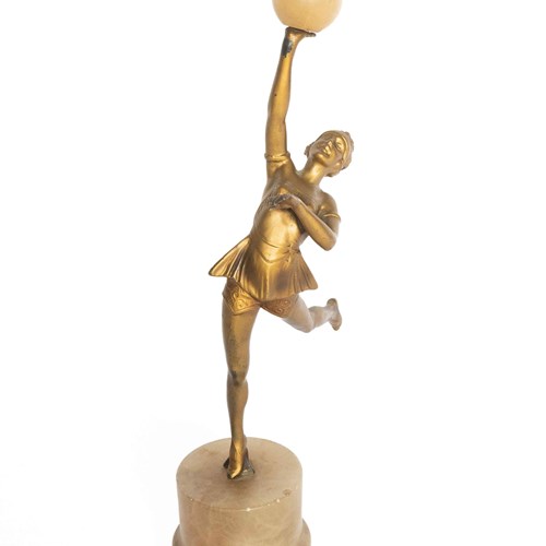 Art Deco Spelter Dancing Lady Figure 1930S