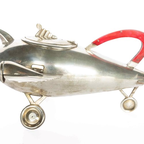Art Deco Silver Plated Aeroplane Teapot 1920S