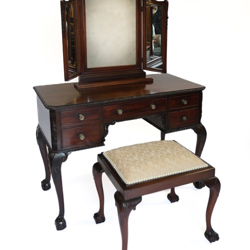 Chippendale Mahogany Style Dressing Table 1920S