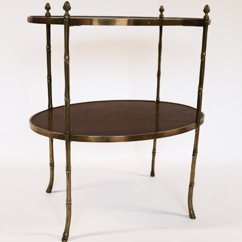 Brass & Burr Walnut Etagere, Circa 1920S