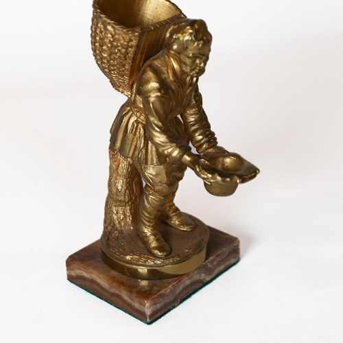 Victorian Gilt Bronze Peddler Figure