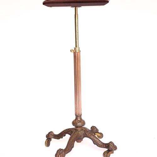 Victorian Brass & Iron Telescopic Lamp Table,