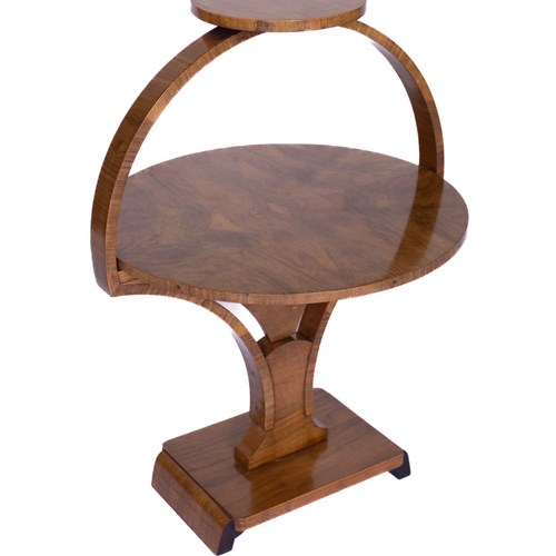 Art Deco Walnut Folding Lamp Table 1930S