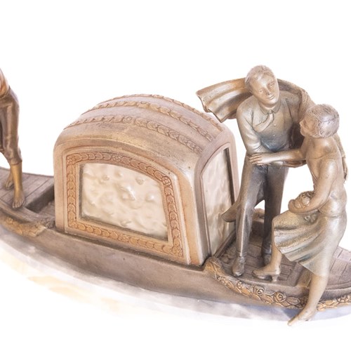      Art Deco Gondola Lamp P Sega France 1920S