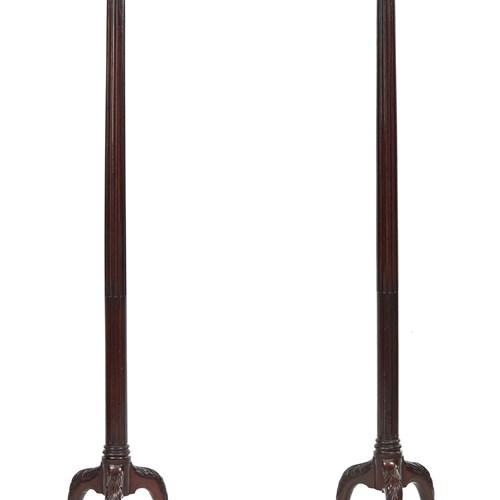 Fine Pair Mahogany & Carved Torchere Stands