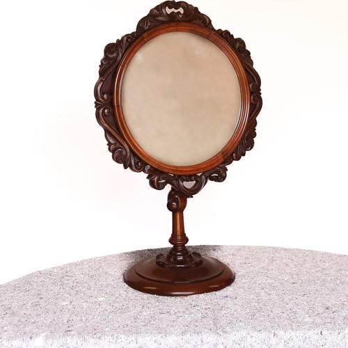 W1v Period Mahogany Circular Adjustable Dressing Mirror