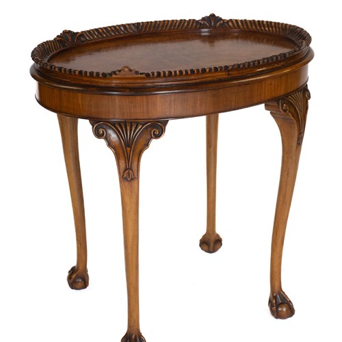 Walnut & Carved Tray Top Table Circa 1930S