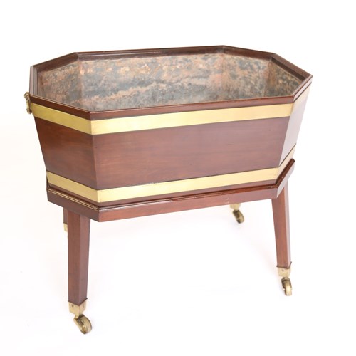Regency Mahogany & Brass Bound Wine Cooler/  Cellaret