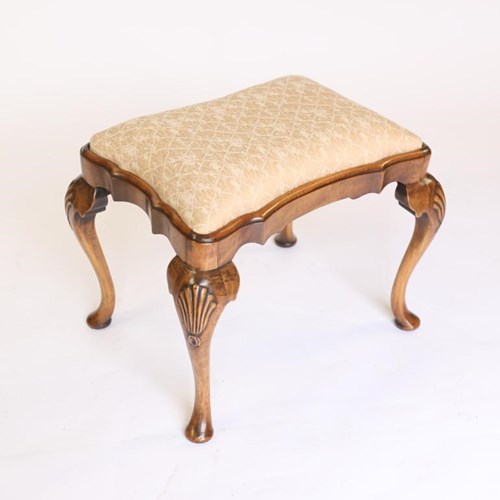 Georgian Style Walnut Shaped Stool Circa 1920S