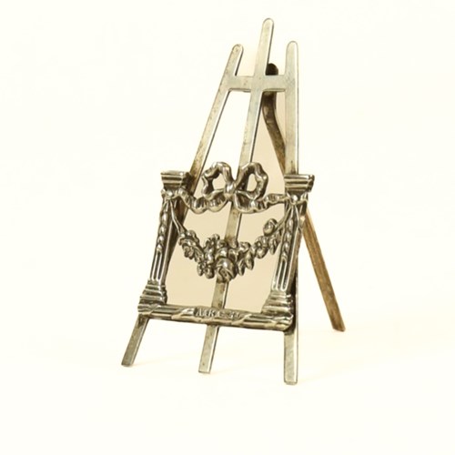 Silver Artist  Easel Shaped Menu Holder, Birmingham 1900