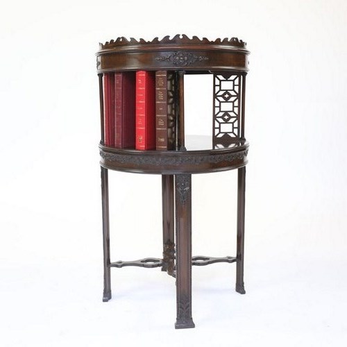 Edwardian Mahogany Book Table With Carved & Fretwork