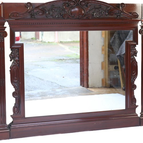 Impressive Vict Carved Mah Architectural Mirror