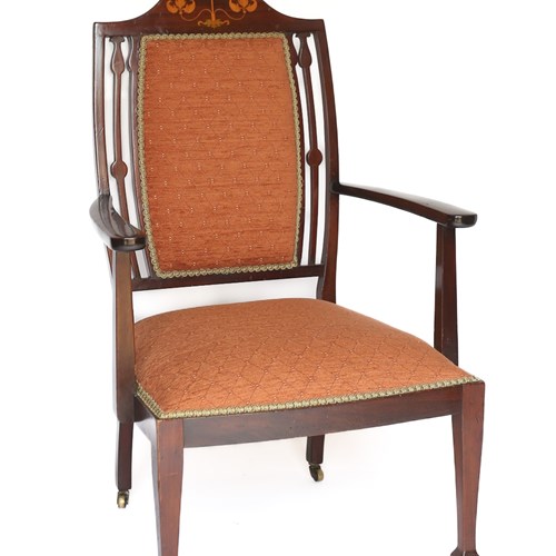 Art Nouveau Movement  Mahogany Elbow Chair