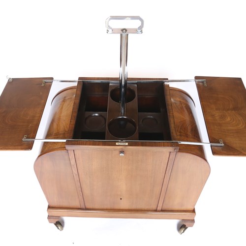 Art Deco Walnut ASPREY  Elevette  Drinks Cabinet 