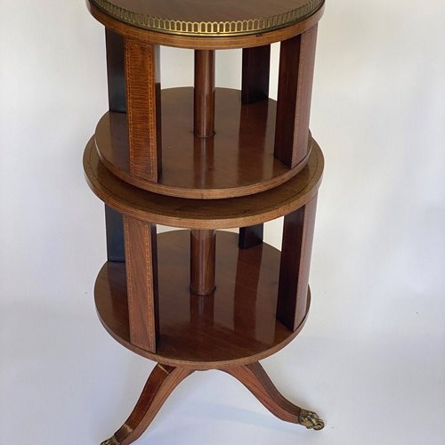 Fine Mahogany Inlaid Double Revolving Bookcase 