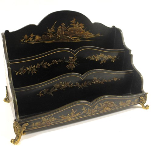 Late Victorian Chinoiserie Desk Letter Rack
