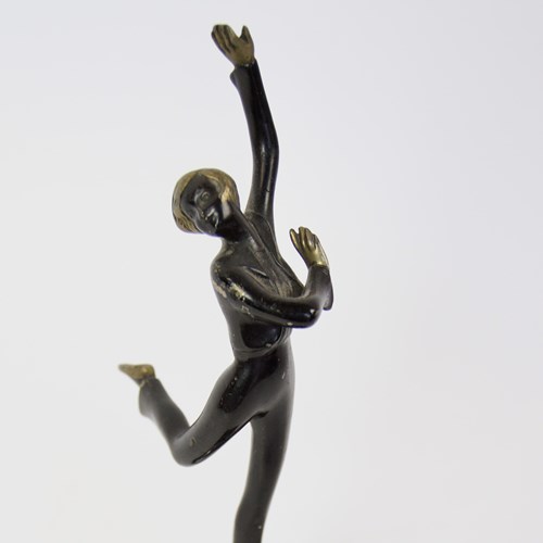 Art Deco Bronze Dancing Lady Touch Tip Lighter