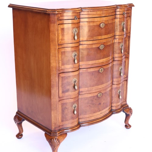 Georgian Revival Walnut Chest With Brushing Slide 1920S